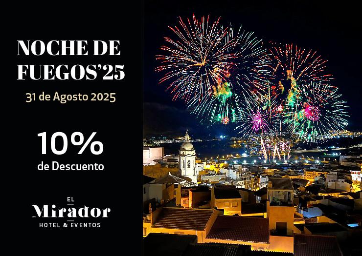Fogos de artifício a partir do Mirador Abades hotéis Fogos de artifício a partir do Mirador Abades hotéis