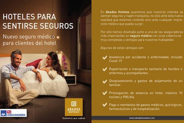 Covid travel insurance included Hotel Abades Recogidas 4* Granada Covid travel insurance included Hotel Abades Recogidas 4* Granada